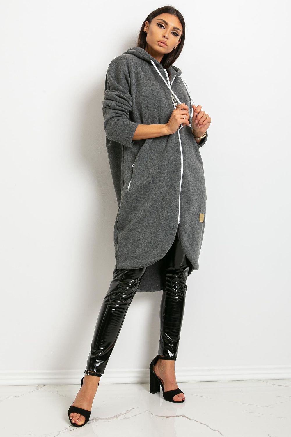 Relevance Dark Grey Hooded Long Sleeve Sweatshirt - view 2