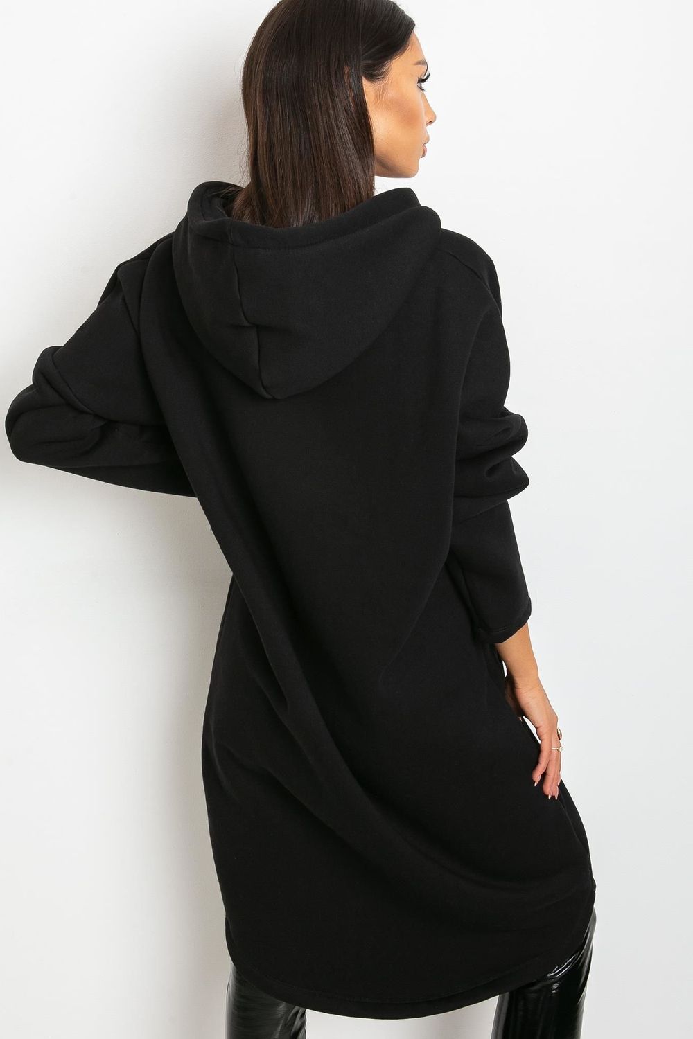 Relevance Black Cotton Hooded Long Sleeve Sweatshirt - view 3