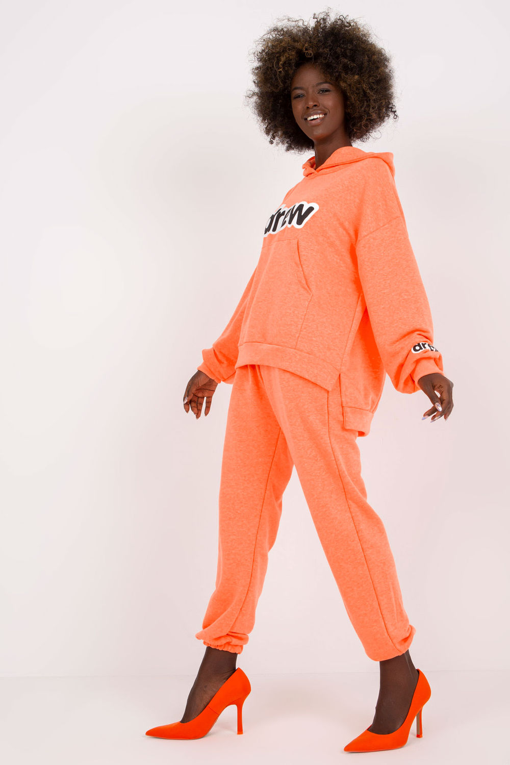 Ex Moda Neon Orange Long Sleeve Co-Ord Set - view 2