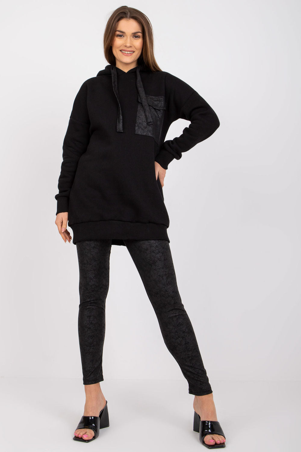Ex Moda Black Long Sleeve Co-Ord Set with Elasticated Waist