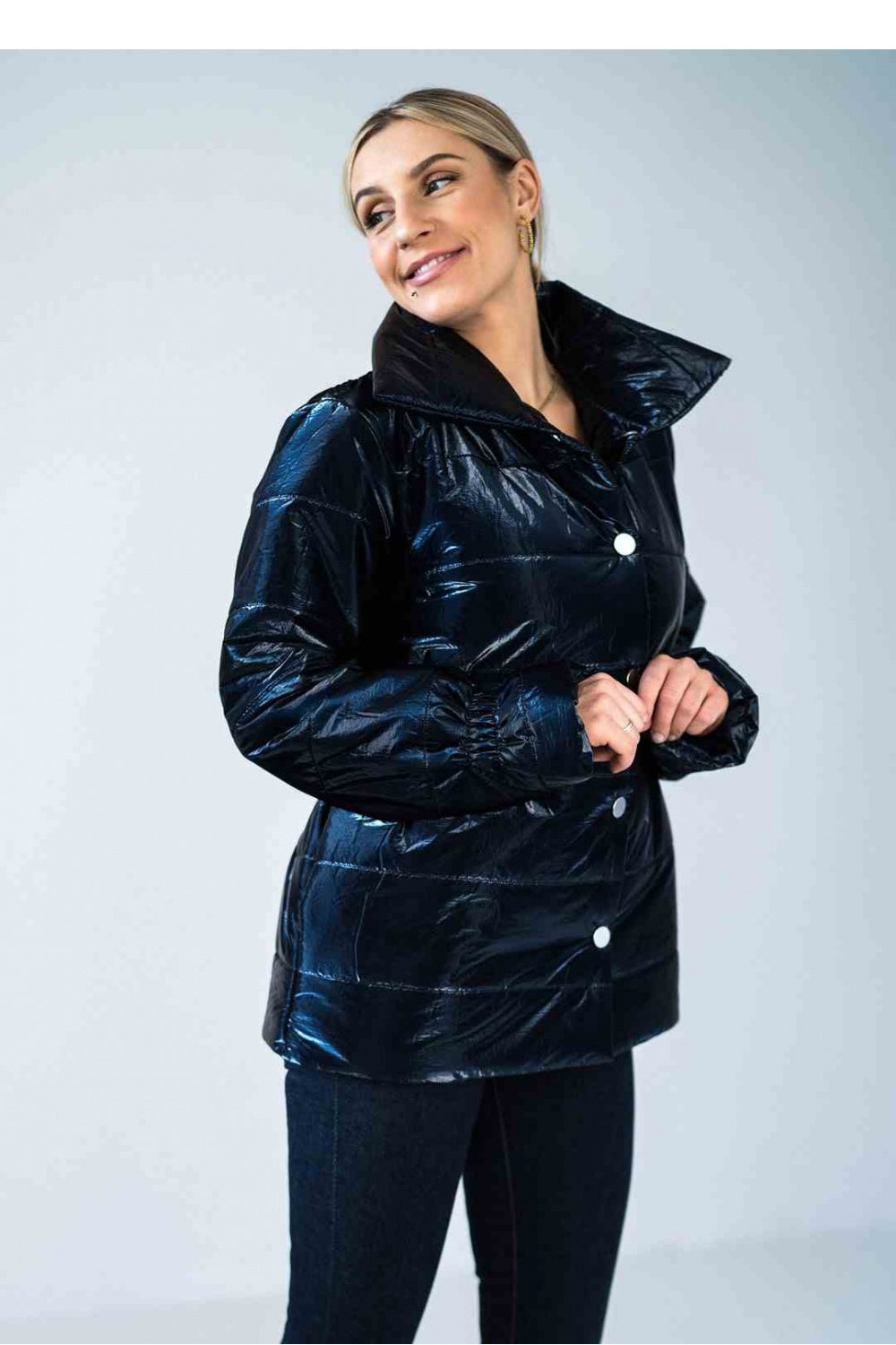 Figl Navy Collared Jacket - view 2