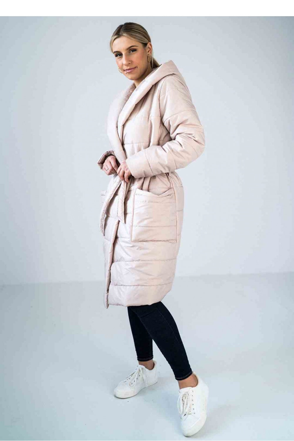Figl Beige Hooded Coat - view 2
