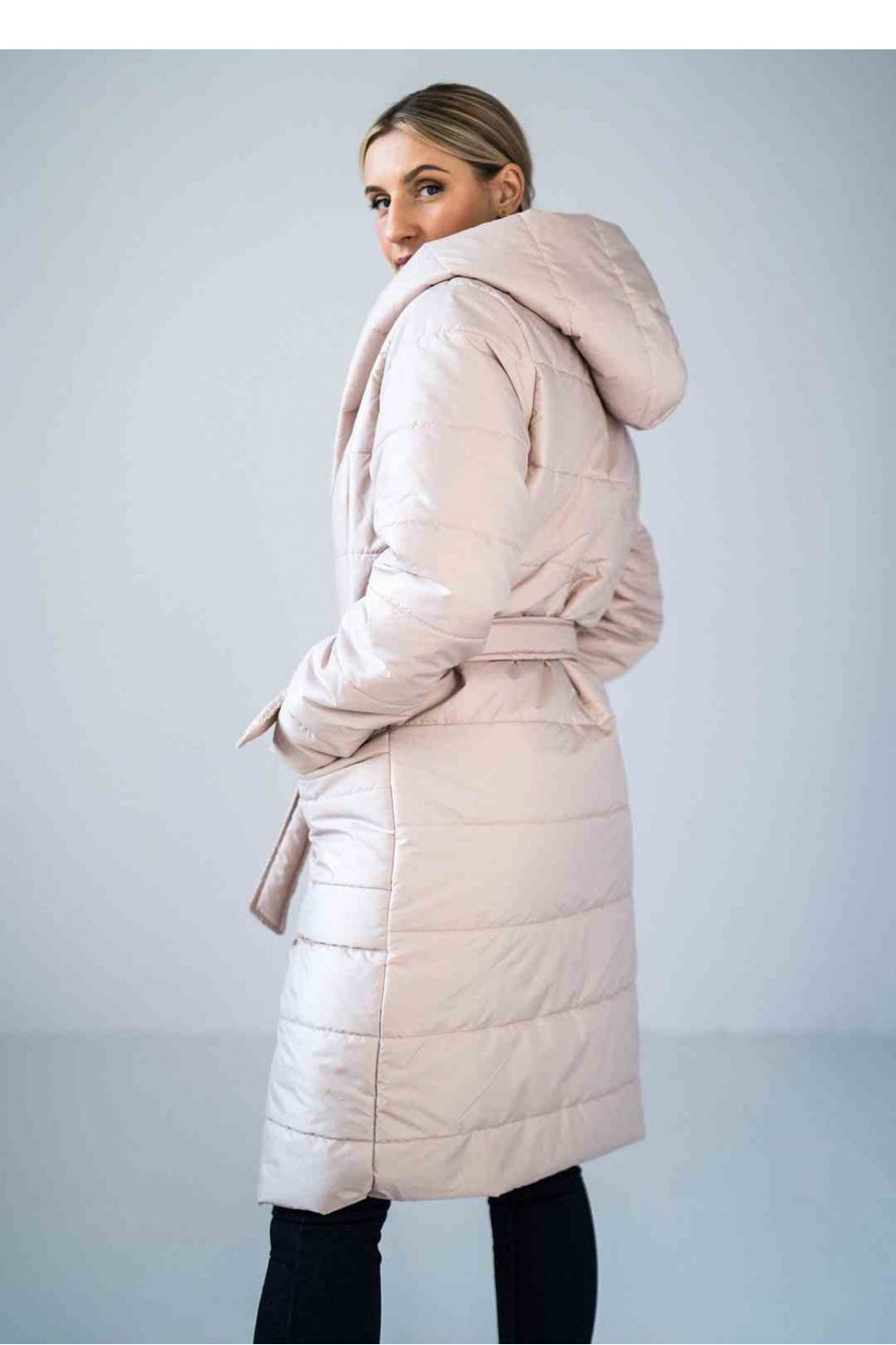 Figl Beige Hooded Coat - view 3