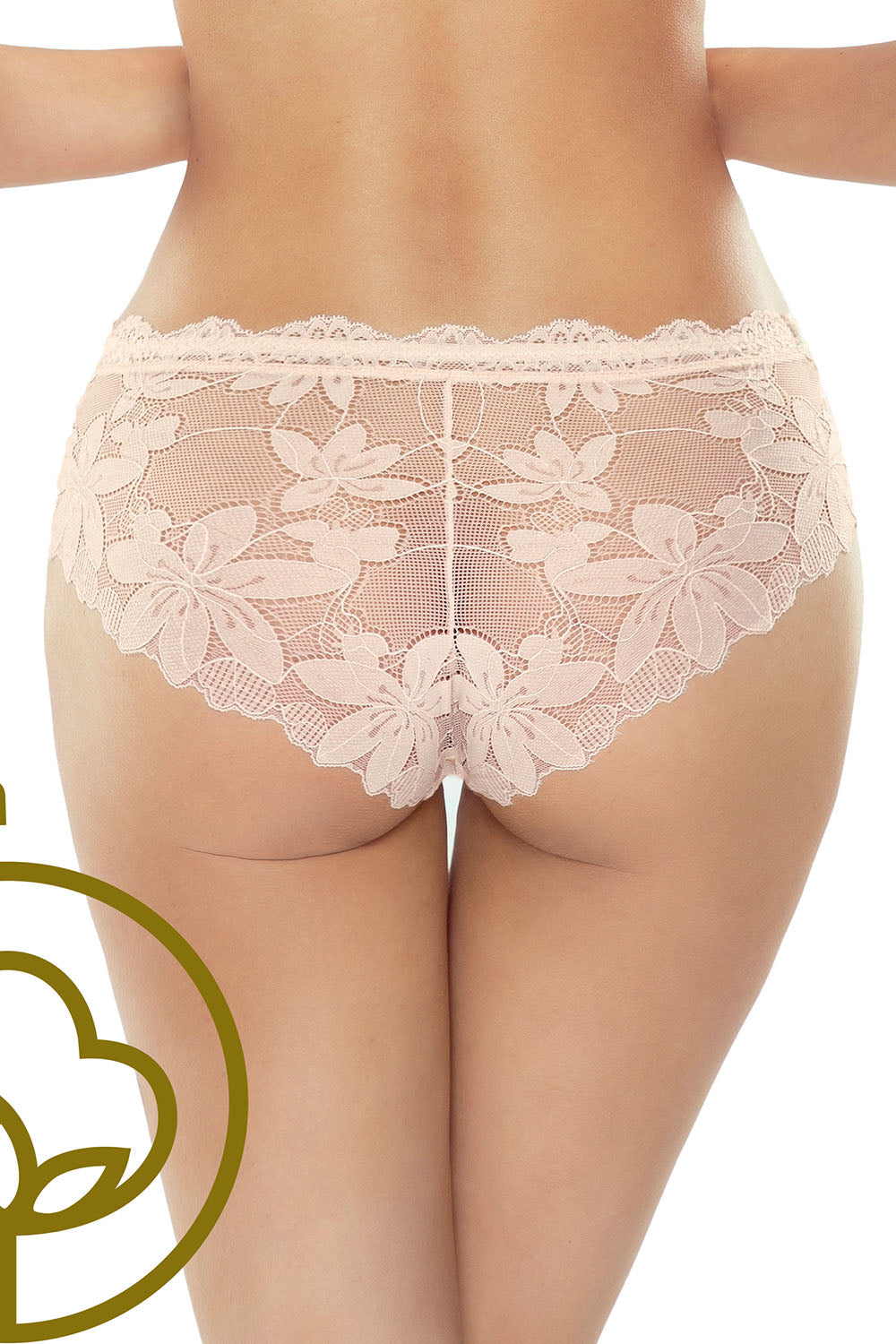 Lapinee Pola Light Beige Lace Floral Knickers - view 2