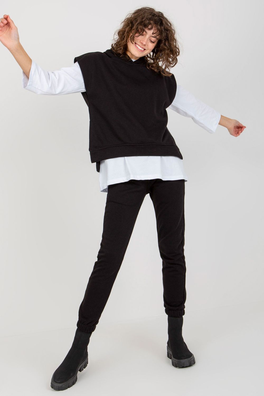 Ex Moda Black Round Neck Short Sleeve Co-Ord Set