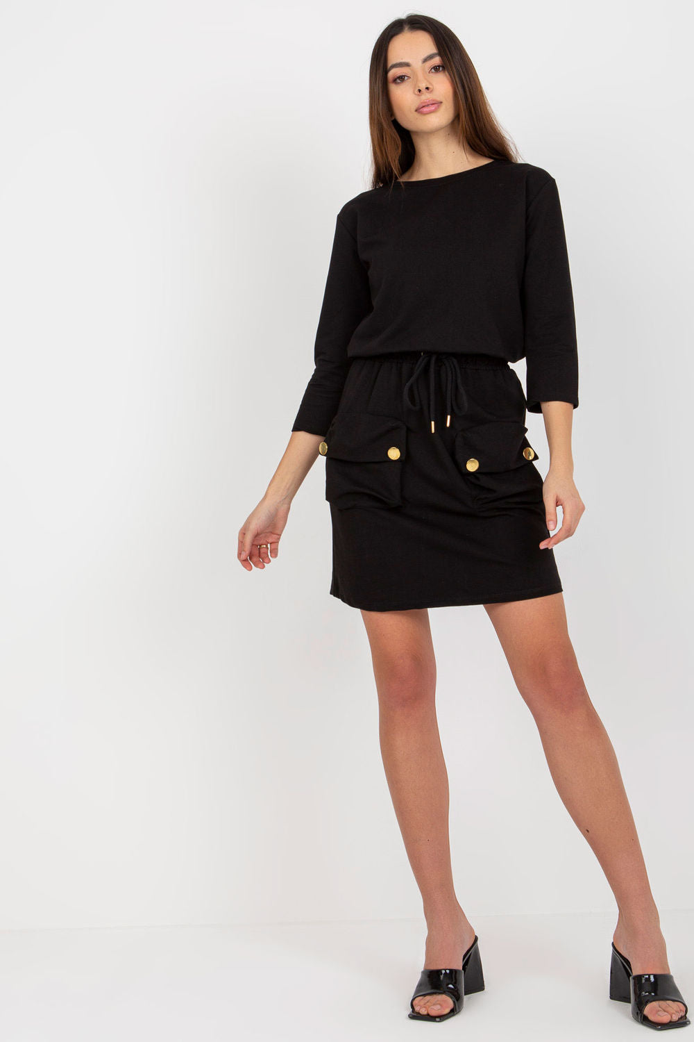 Och Bella Black Round Neck Dress - view 4