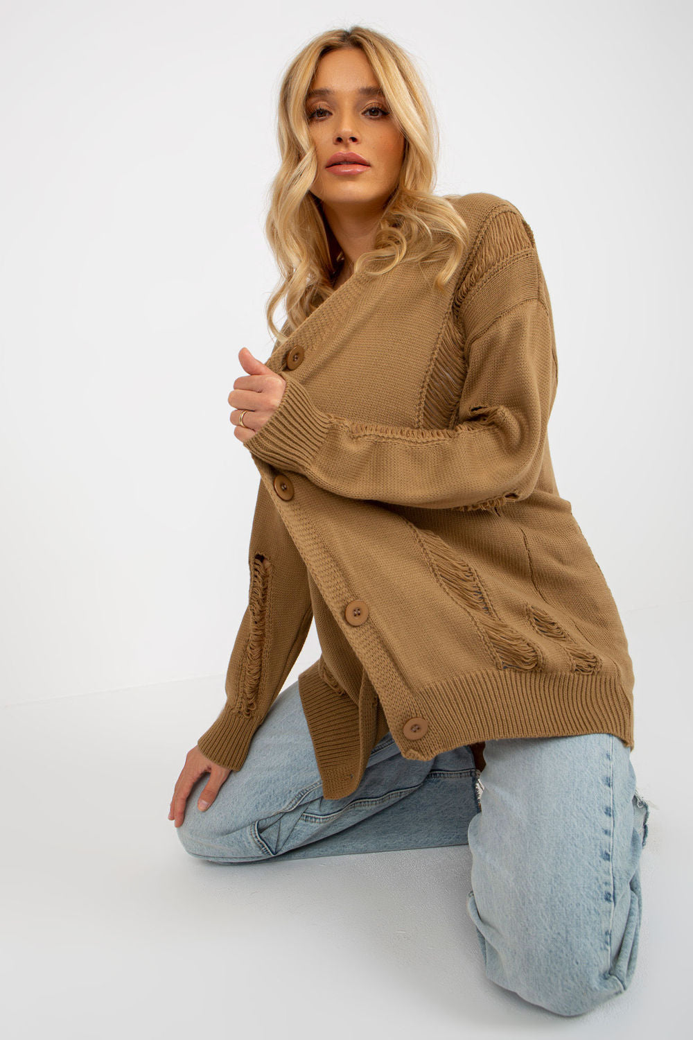 Rue Paris Camel Long Sleeve Cardigan - view 2