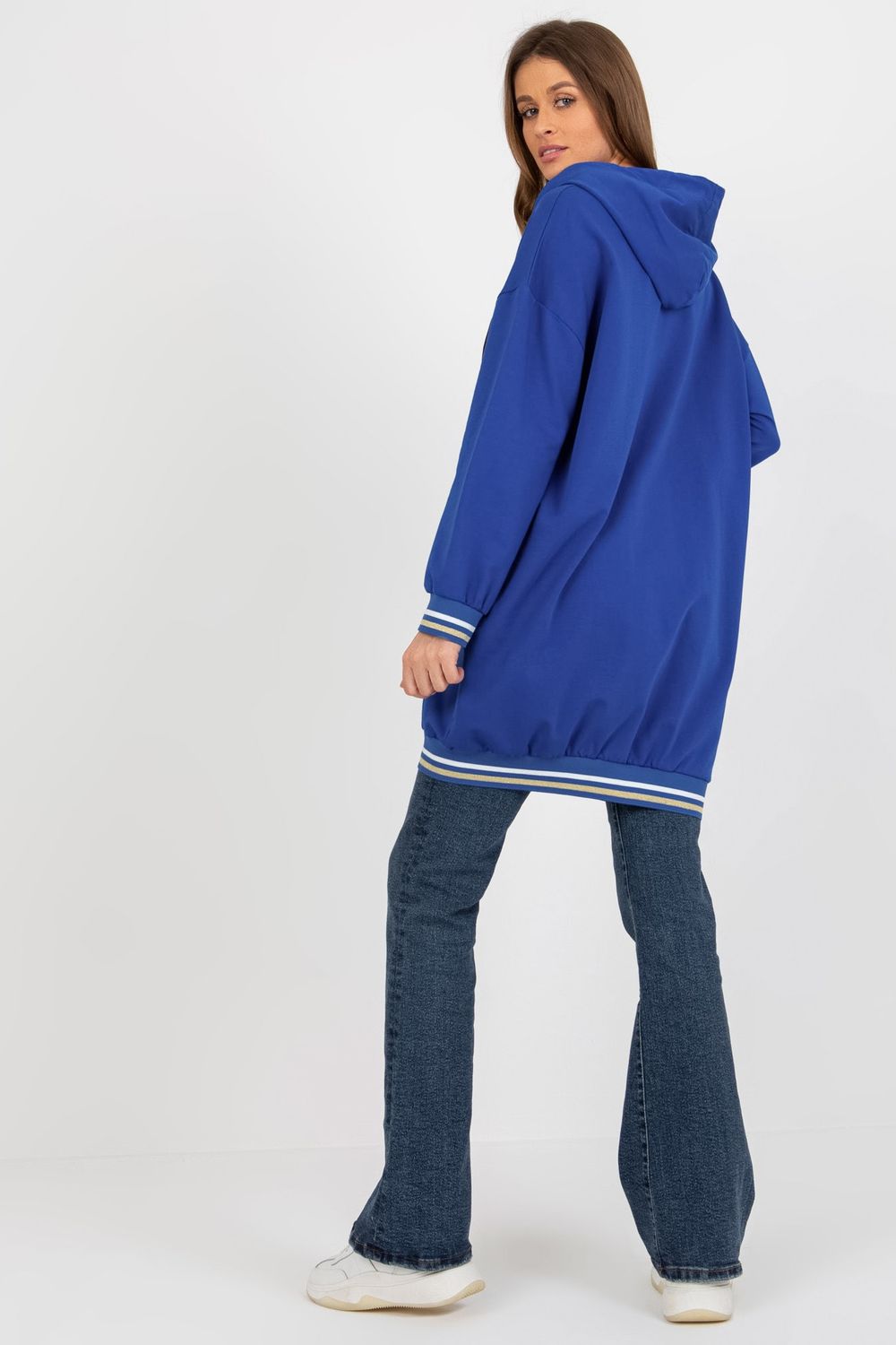 Relevance Dark Blue Hooded Long Sleeve Sweatshirt - view 3