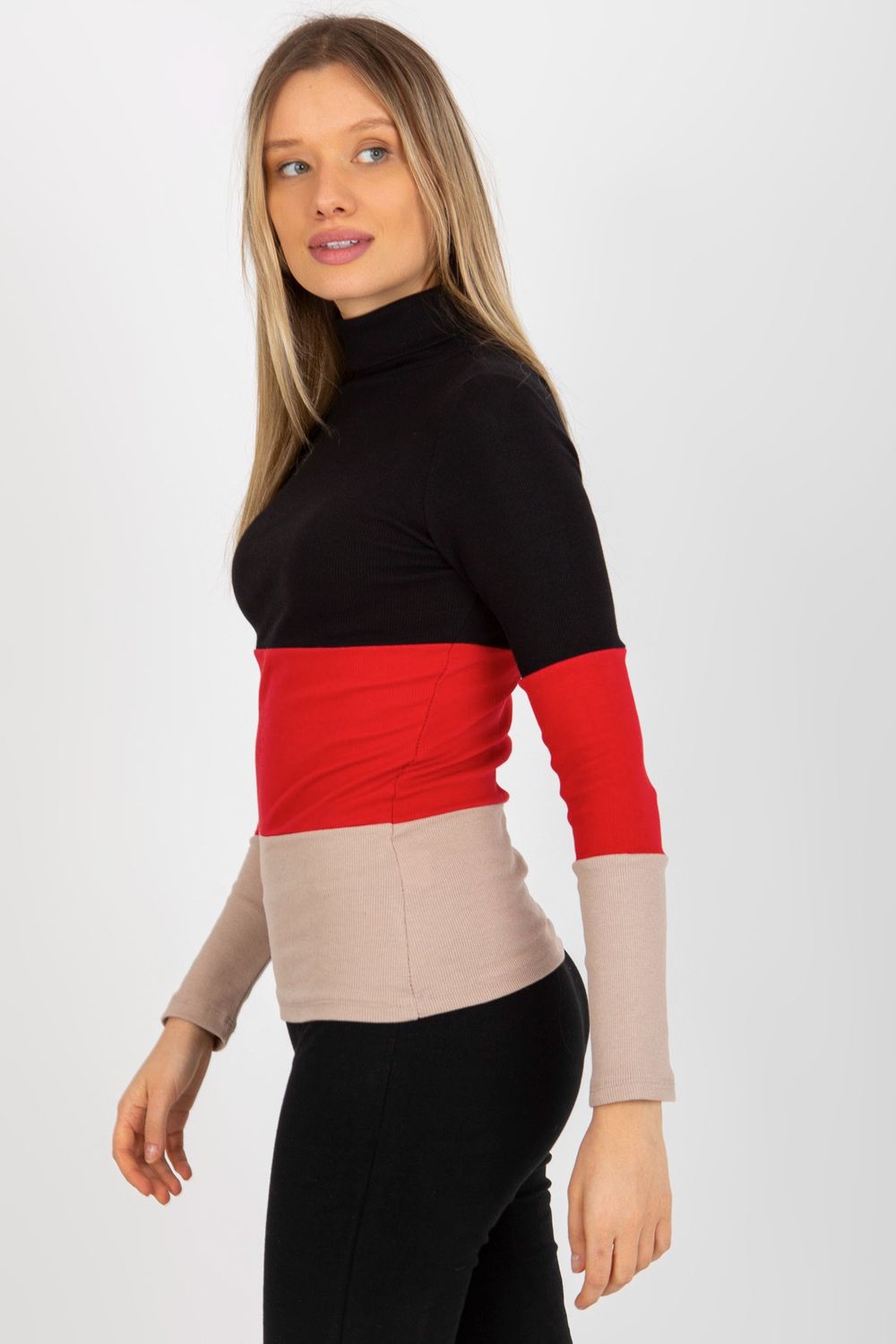 Relevance Red Long Sleeve Roll Neck Jumper - view 2