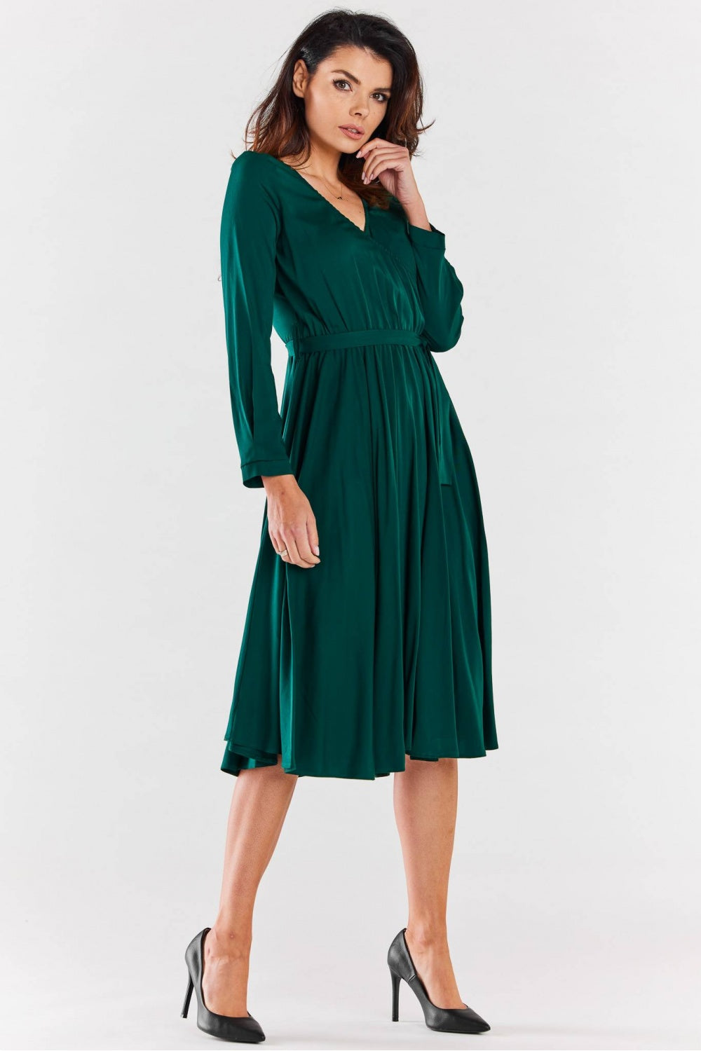 Awama Bottle Green Dress - view 2