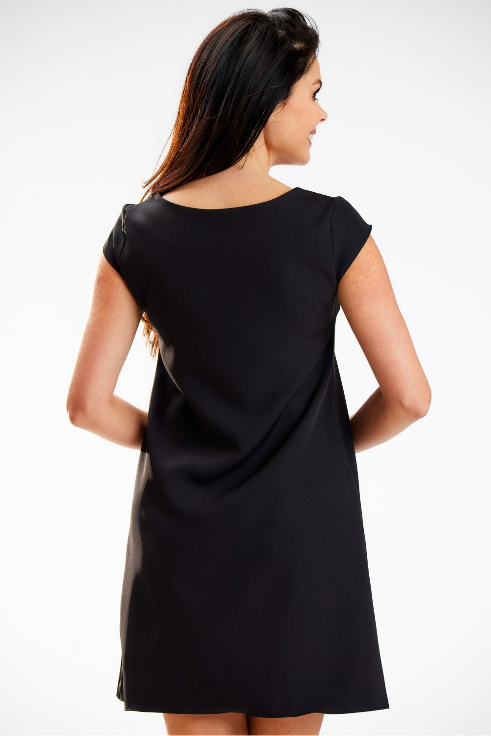 Awama Black Mini Short Sleeve Dress - view 3