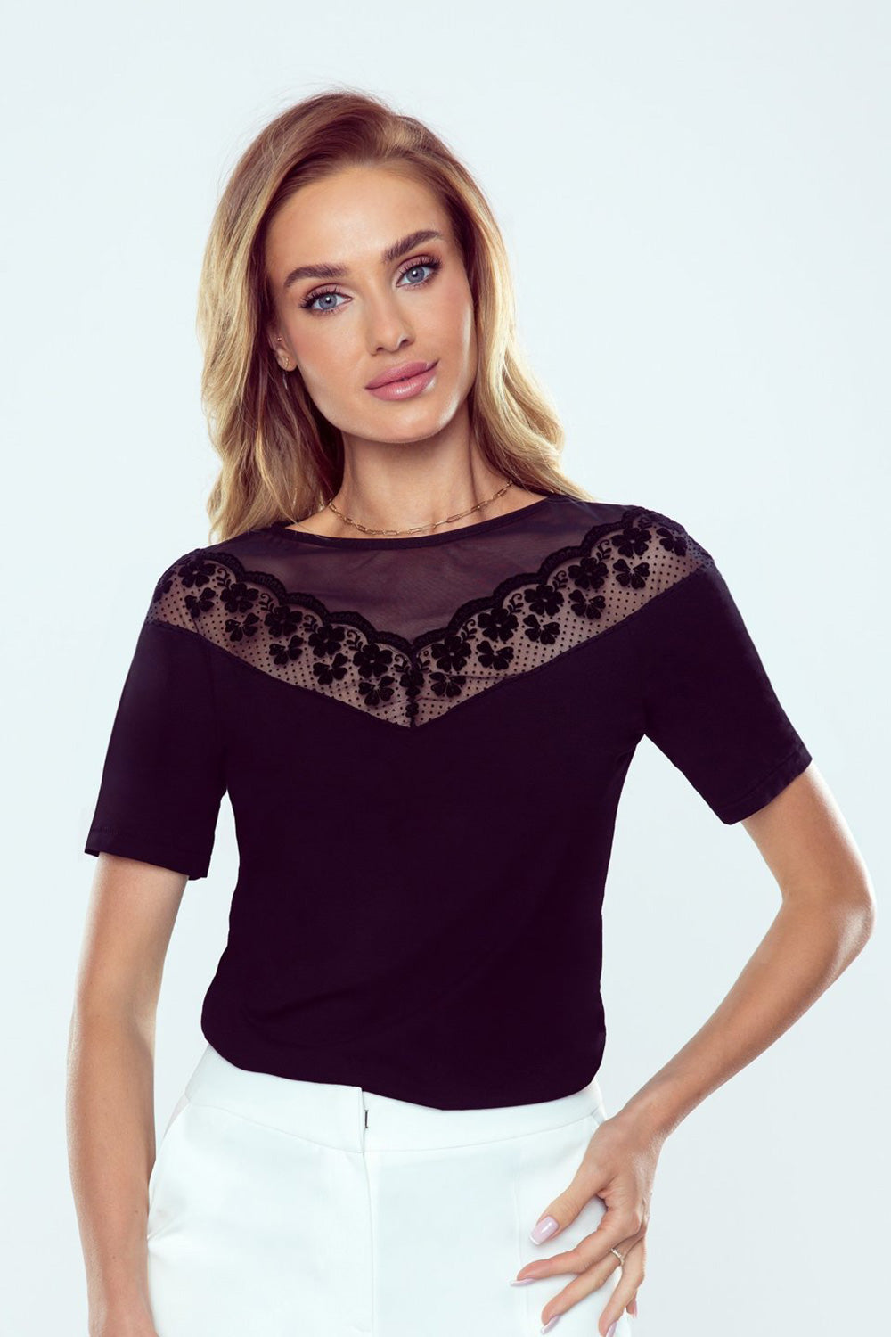 Eldar Floriana Black Lace Blouse