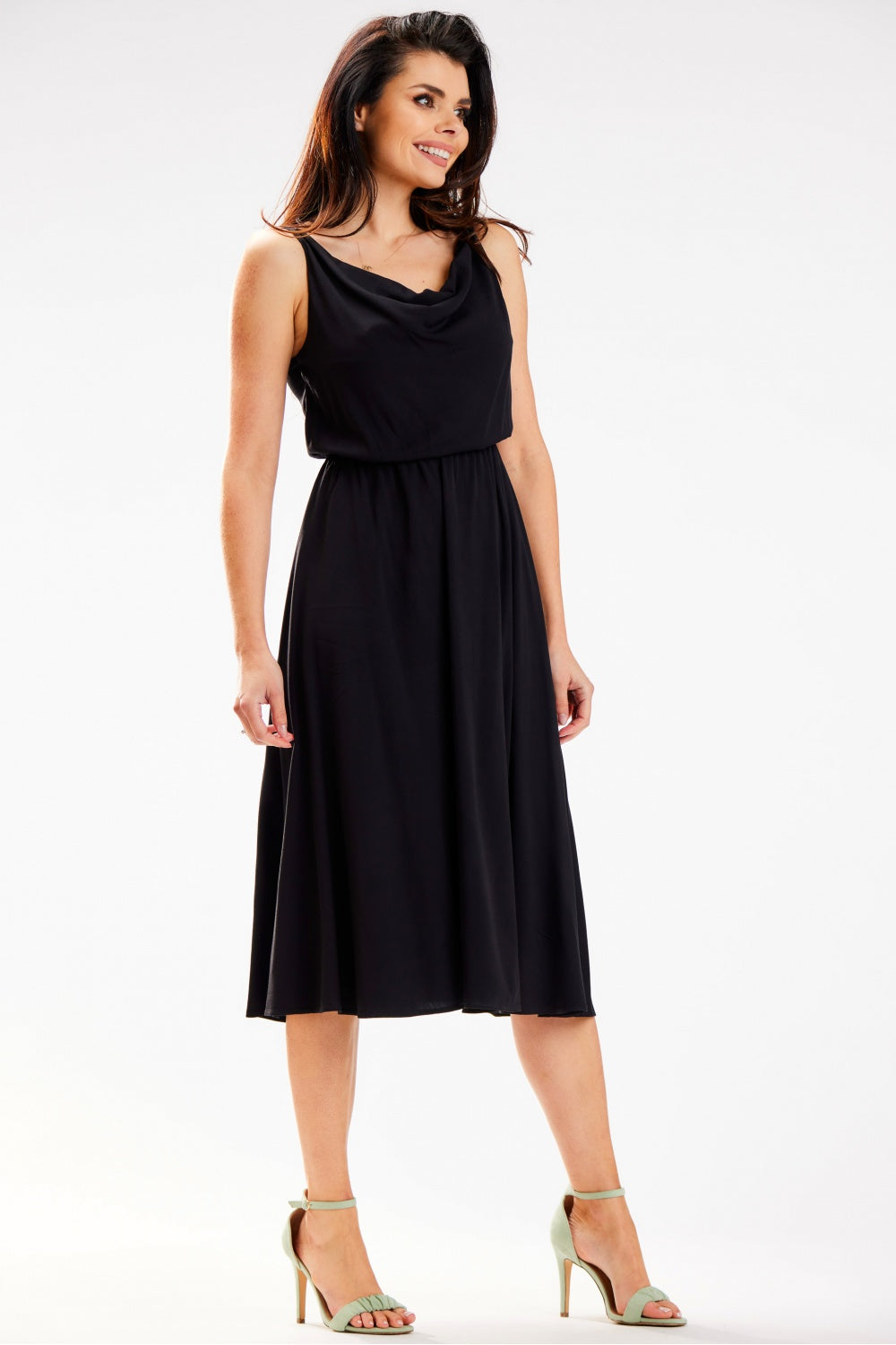 Awama Black Midi Sleeveless Dress - view 2
