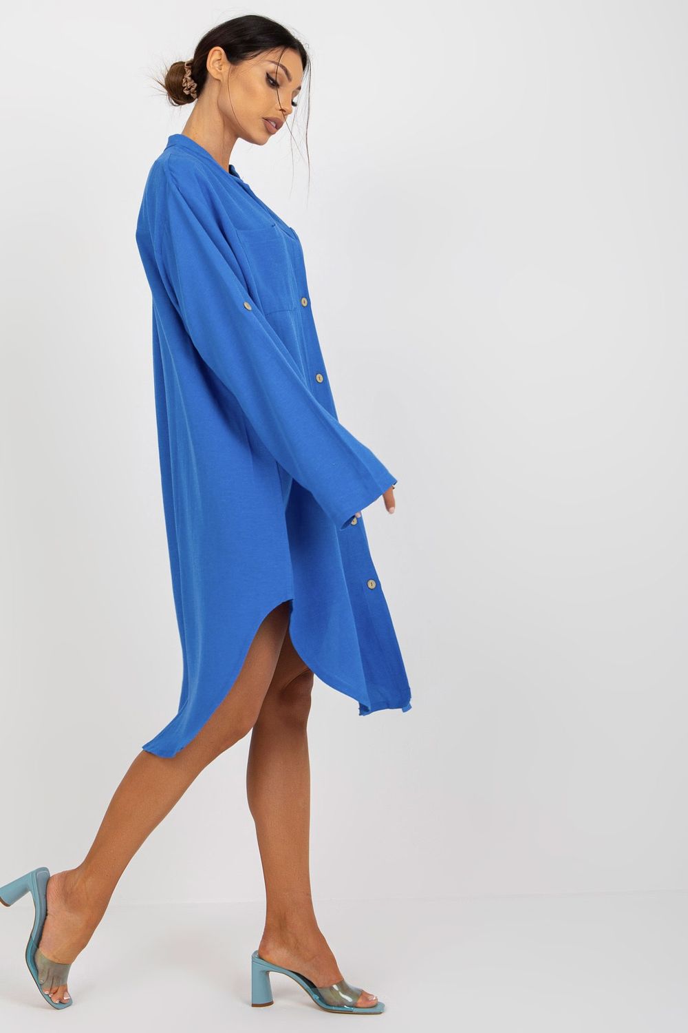 Och Bella Blue Long Sleeve Dress - view 3