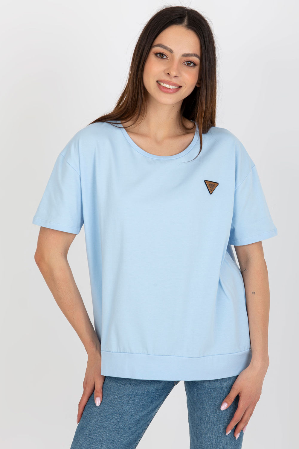 Relevance Light Blue Short Sleeve Blouse