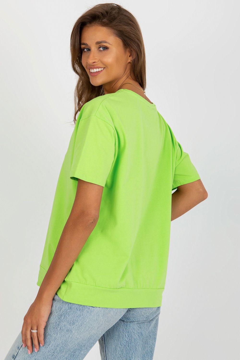 Relevance Lime Short Sleeve Blouse - view 3