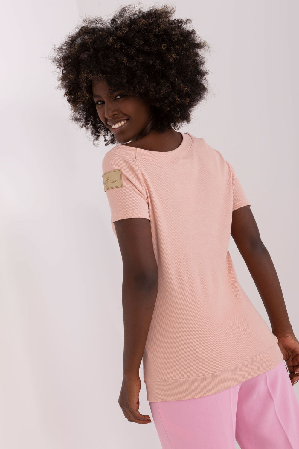 Och Bella Light Pink Short Sleeve Blouse - view 2