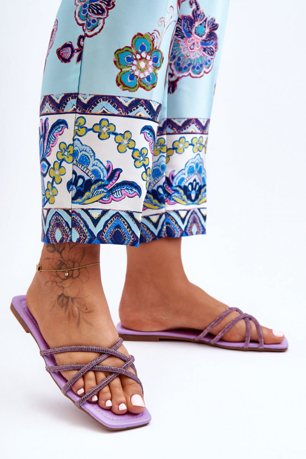 Step In Style Leomi Violet Faux Leather Flip Flops - view 3