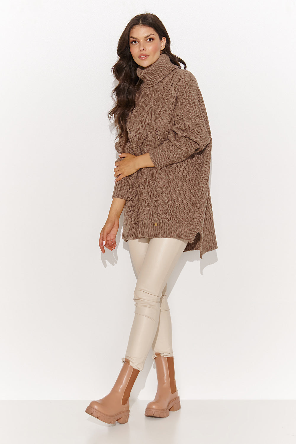 Numinou Cappuccino Long Sleeve Roll Neck Jumper - view 2