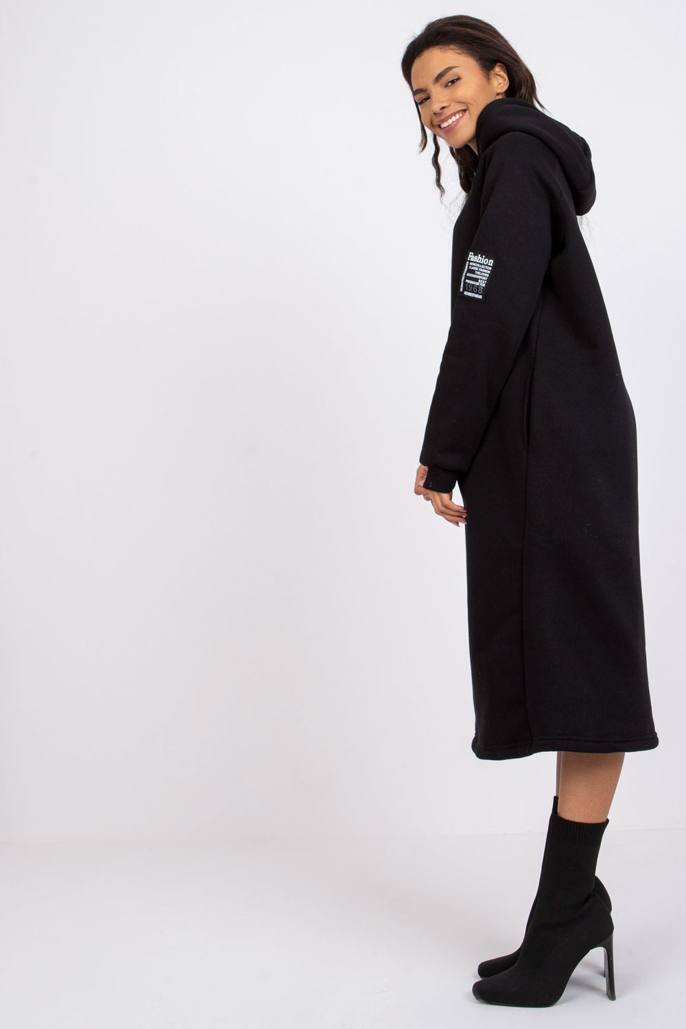 Rue Paris Black Midi Oversized Dress - view 2