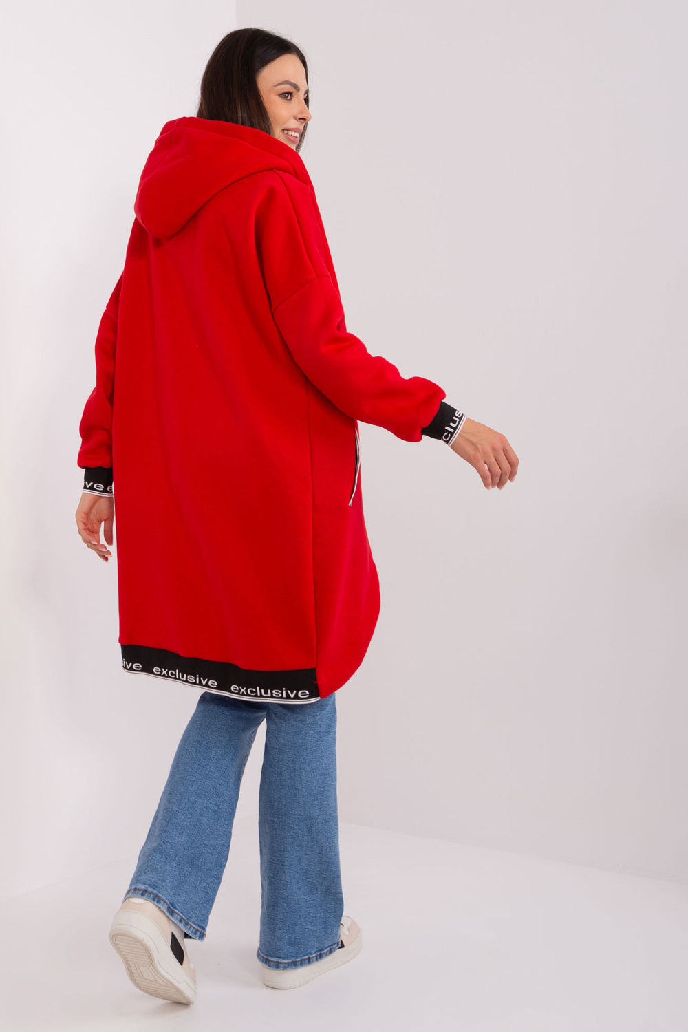 Relevance Red Hooded Zip Up Sweatshirt - view 3