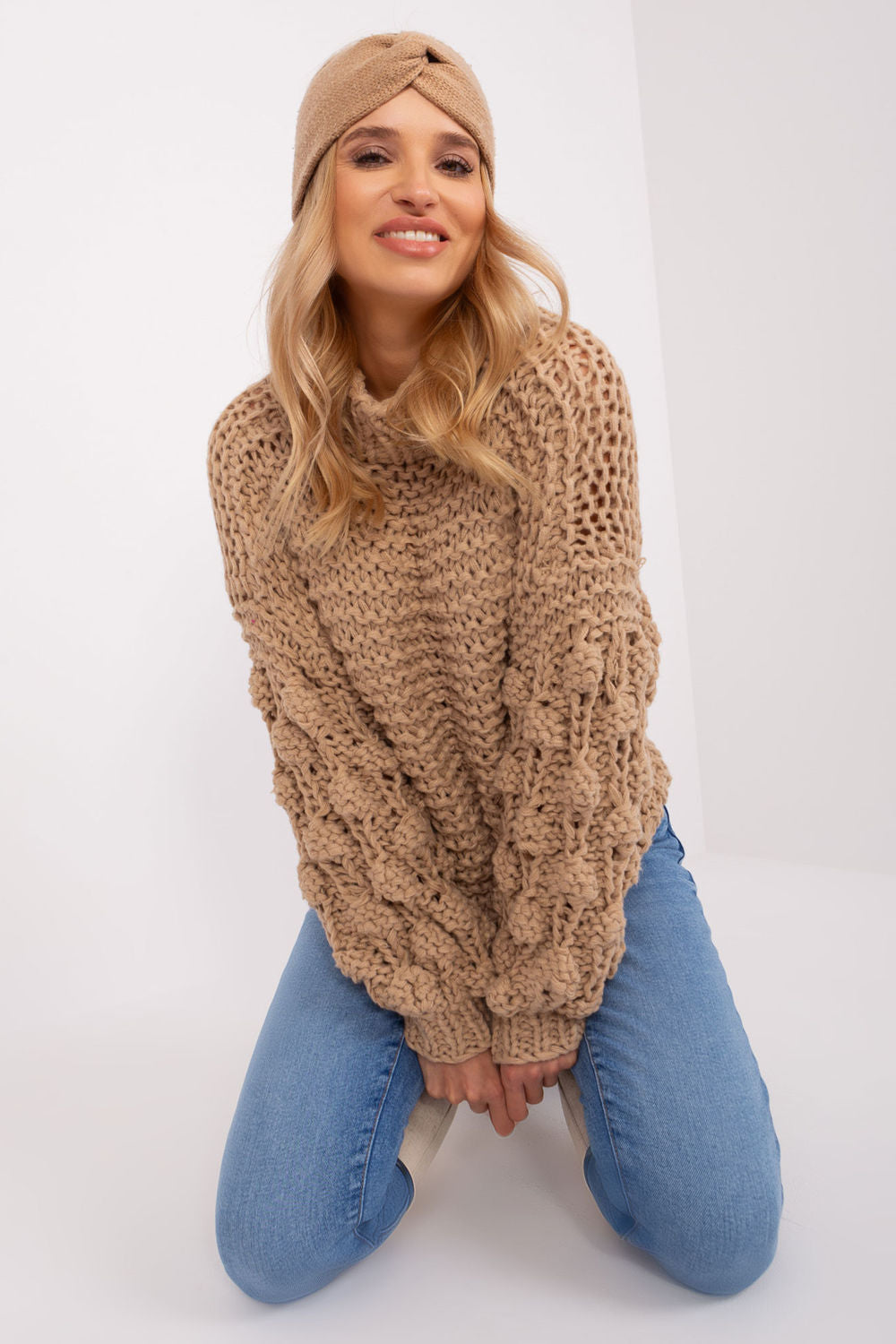 AT Beige Puff Sleeve Jumper