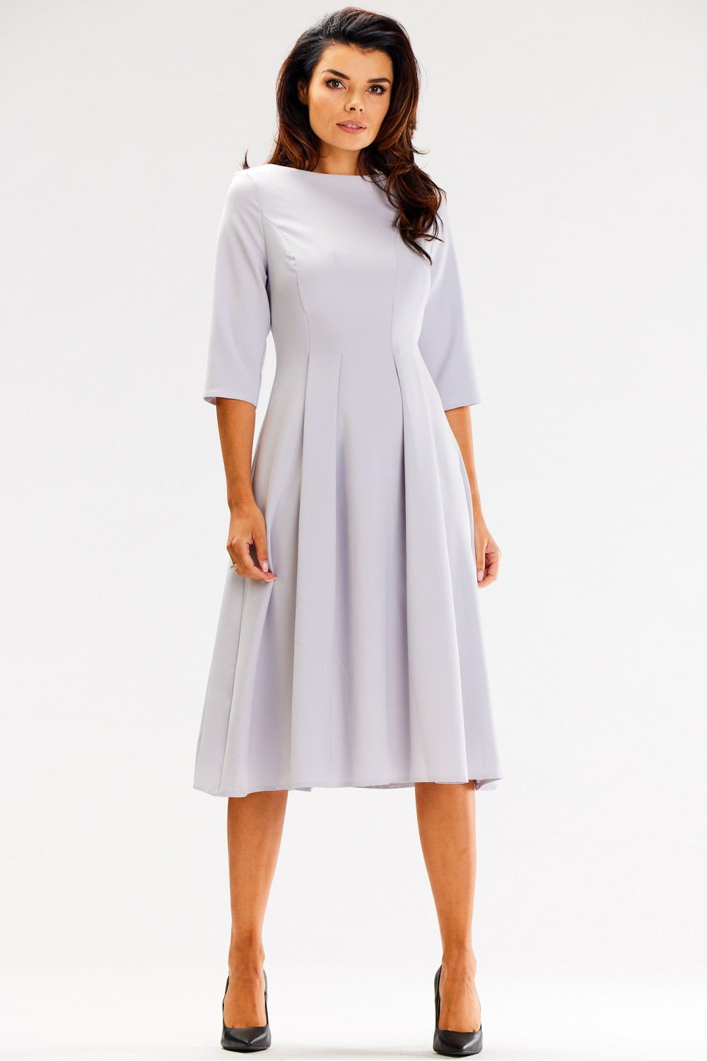 Awama Grey Flared Dress