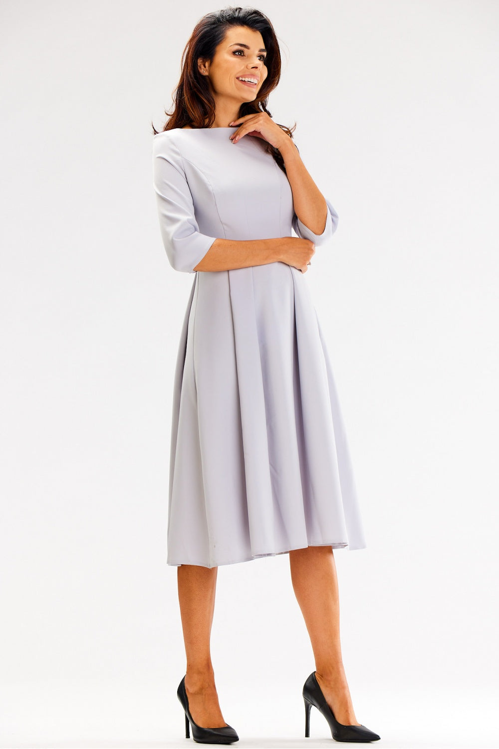 Awama Grey Flared Dress - view 2
