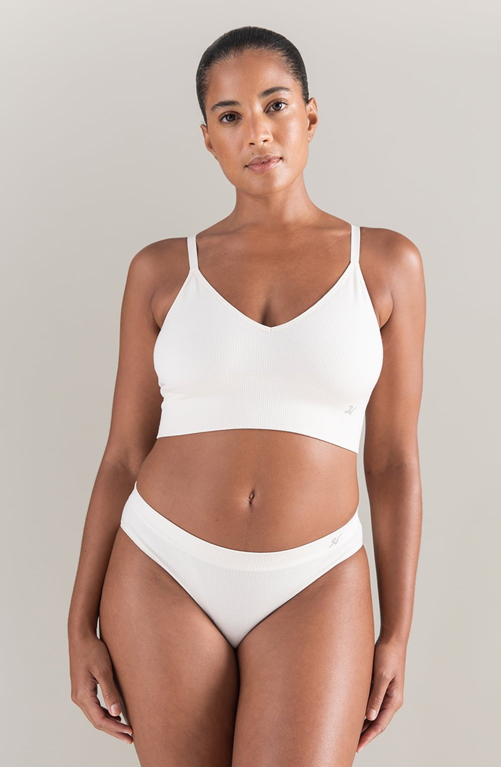 The TENCELâ„¢ Seamless Bralette White Sand