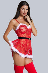 YesX YX7875 Christmas Sexy Floral Babydoll