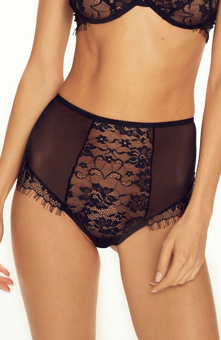 Confidante Forever Young Black Lace High Waisted Briefs