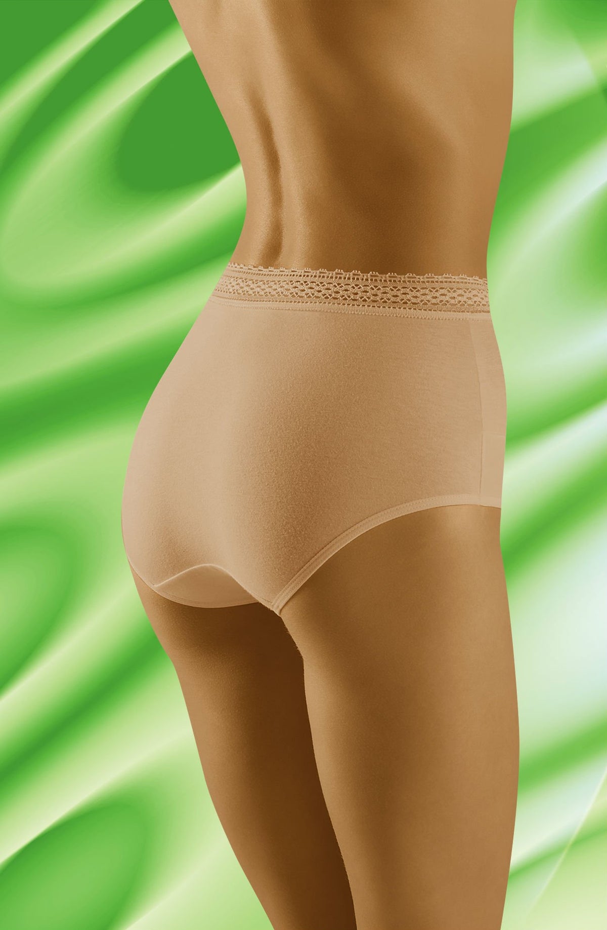 Wolbar Eco-Go Beige Lace High Waisted Briefs - view 3