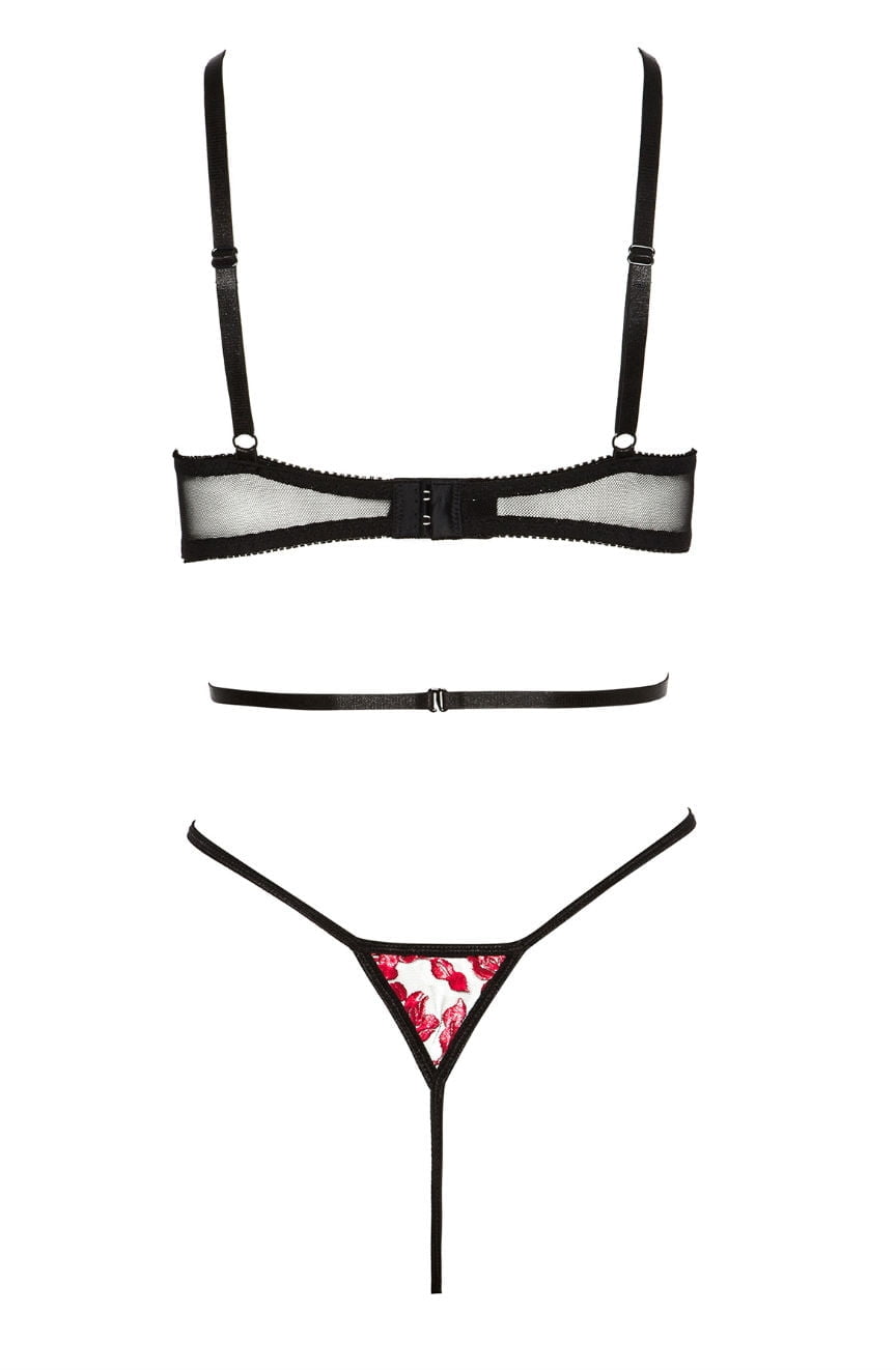 Beauty Night Evangelina Black and Ruby Mesh Underwired Teddy - view 3