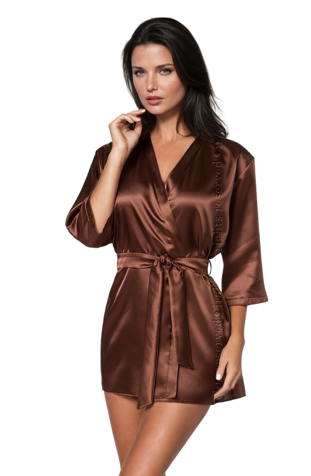 Irall Aria Chocolate Satin Dressing Gown