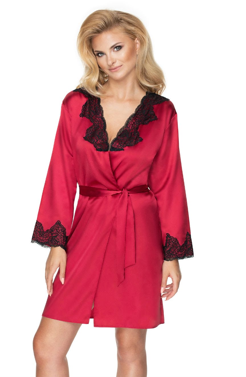 Irall Juniper Burgundy Lace Dressing Gown - view 5
