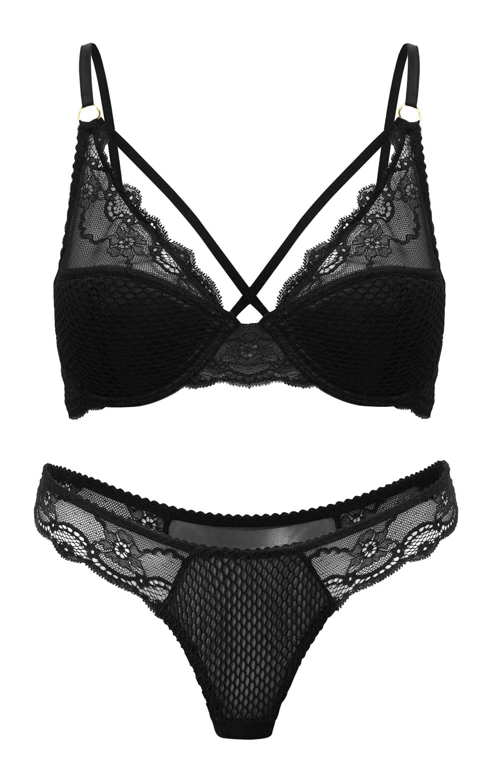 Confidante Opium Black Lace Thong - view 2