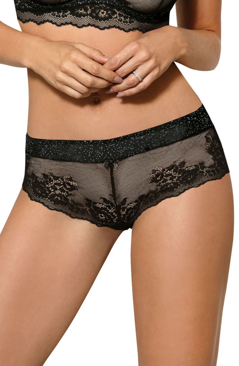 Roza Kena Black Lace Suspender Briefs - view 4