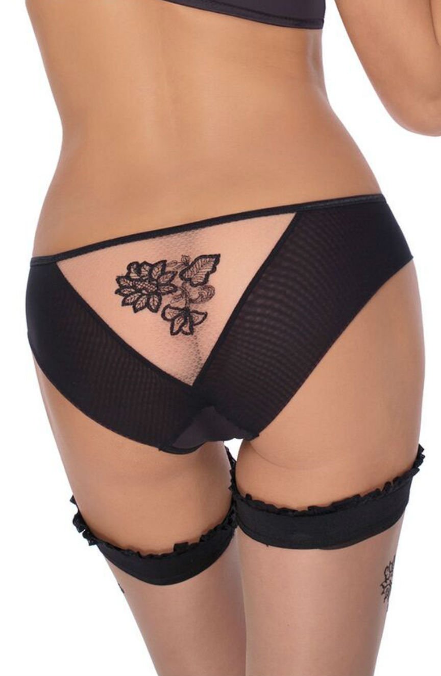 Roza Mehendi Black Suspender Briefs - view 2