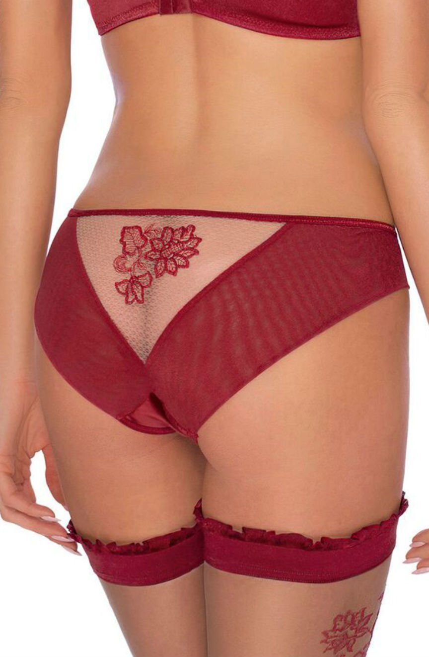 Roza Mehendi Claret Satin Briefs - view 3