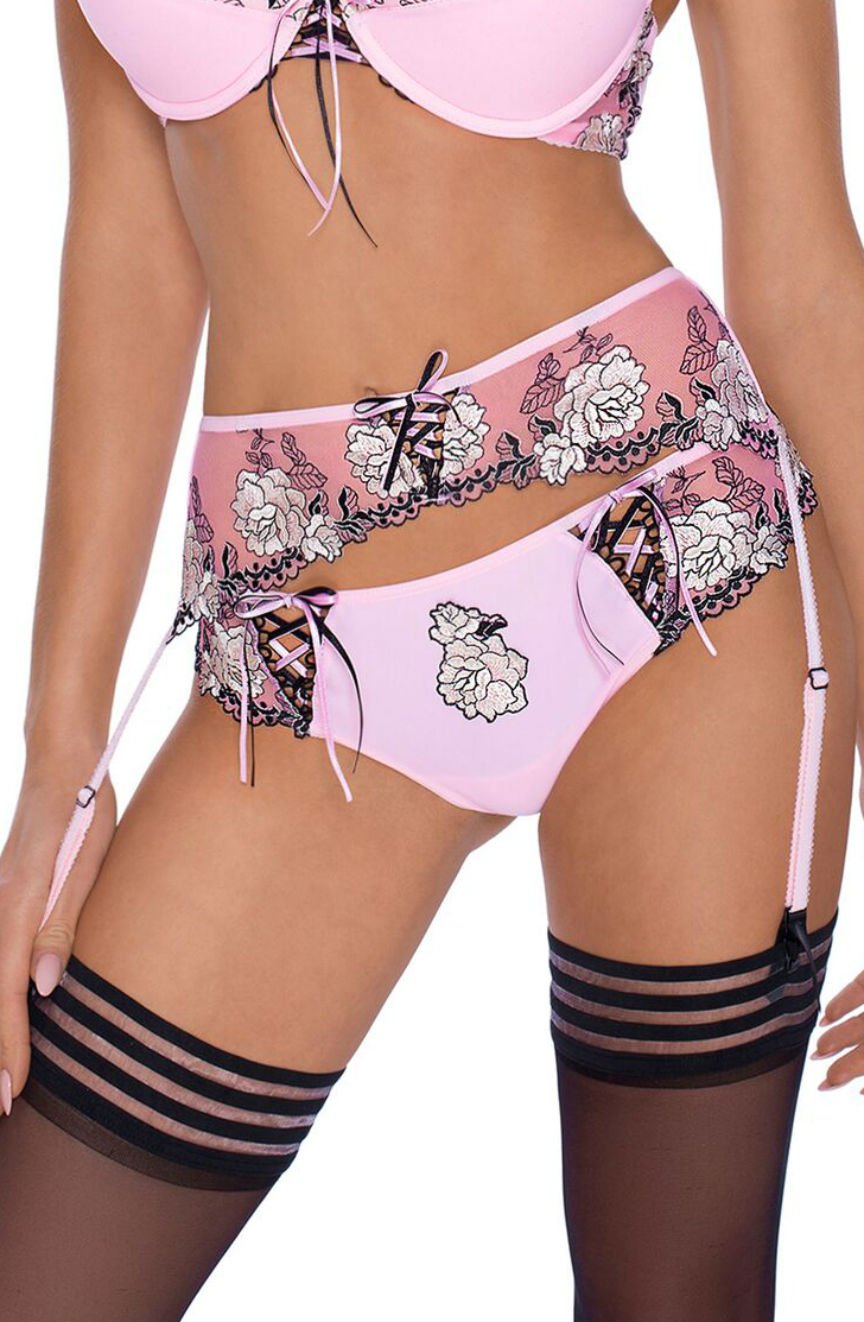 Roza Natali Pink Floral Suspender Belt - view 2