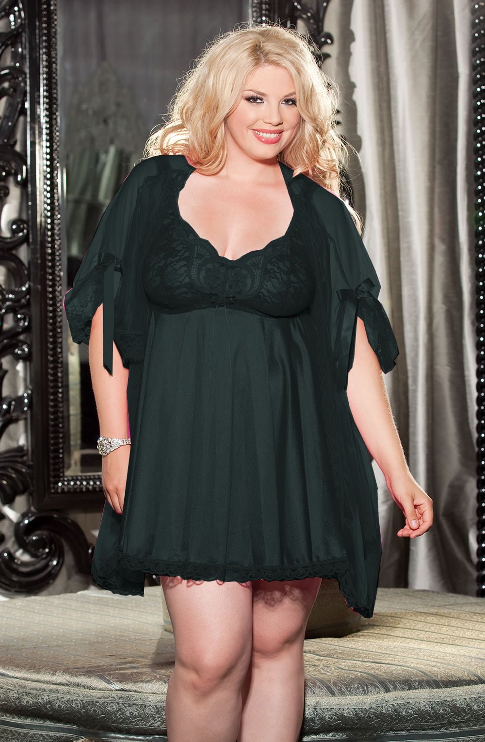 Shirley of Hollywood Black Lace Babydoll - view 3