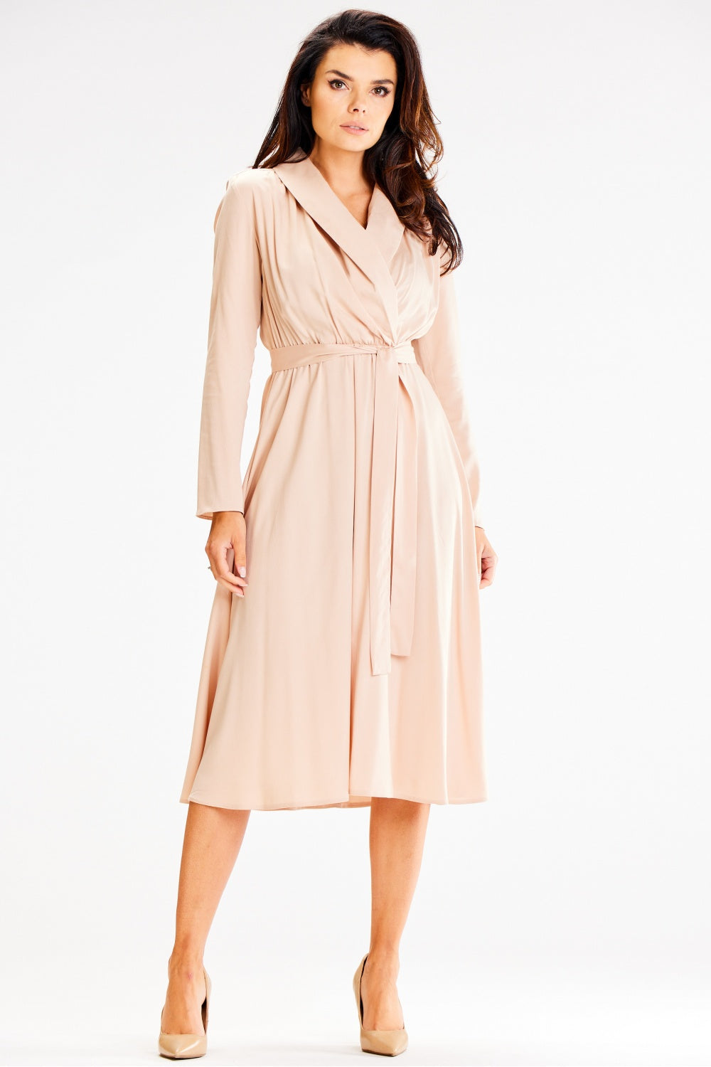 Awama Beige Flared Dress