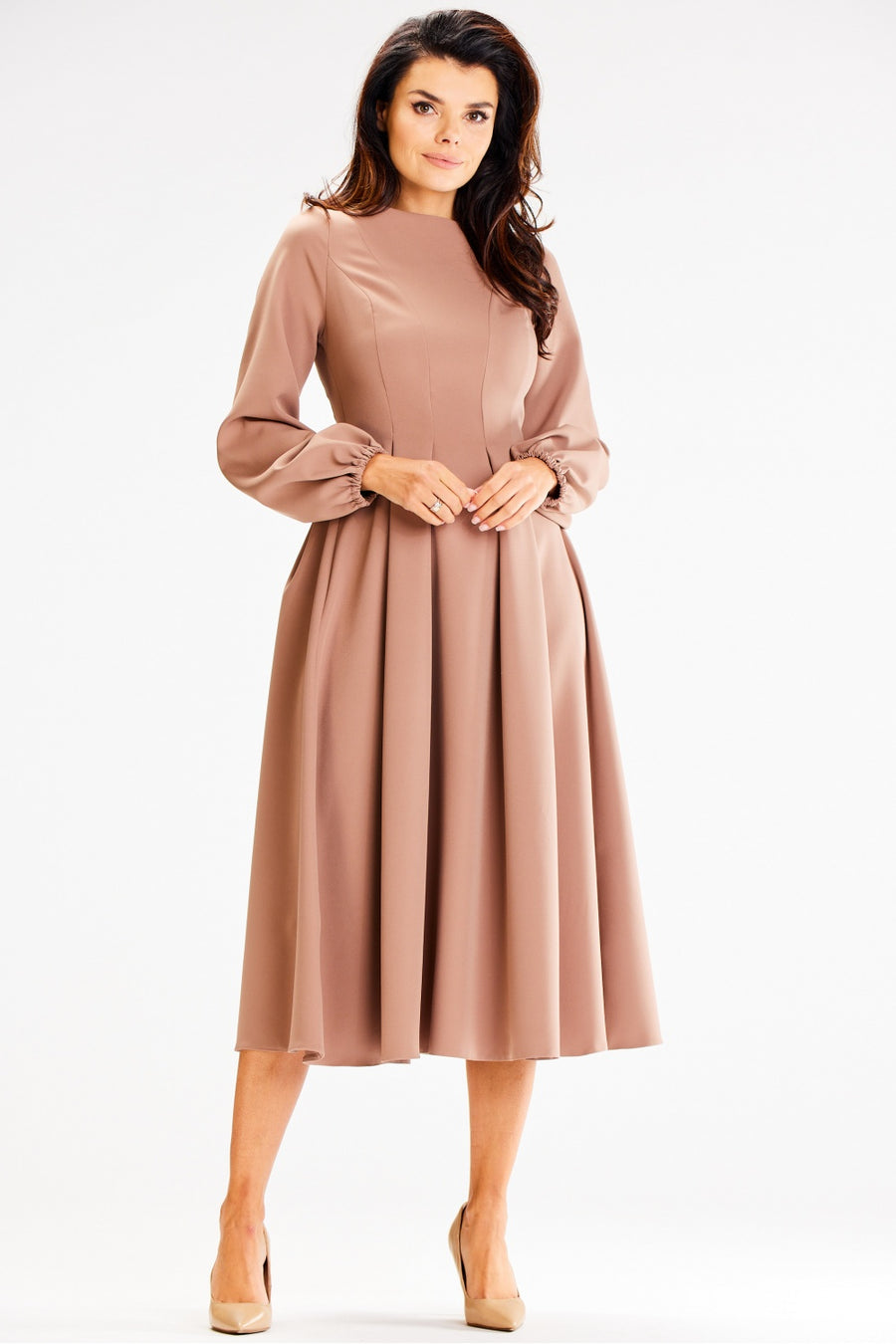 Awama Cappuccino Midi Bodycon Dress