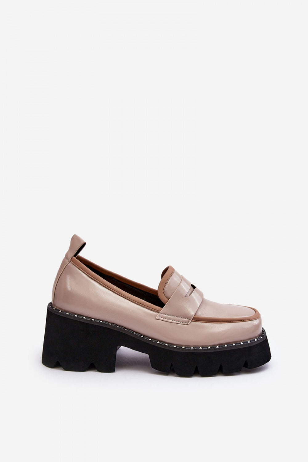 Step In Style Beige Faux Leather Platform Moccasins - view 3