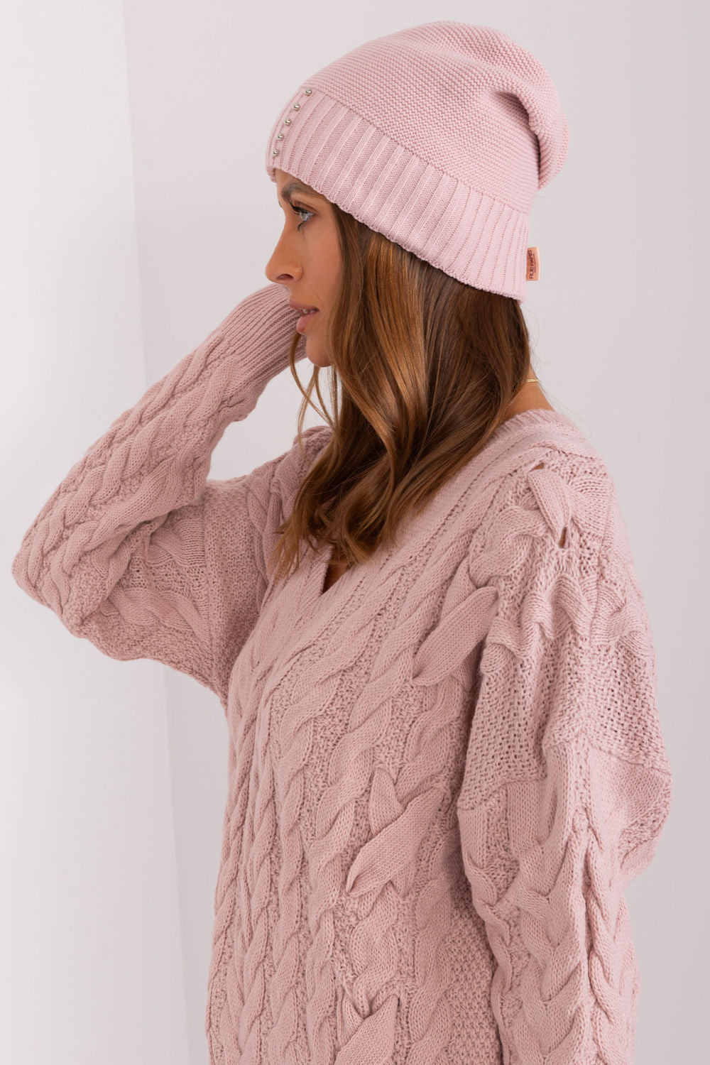 Rue Paris Light Pink Beanie Hat - view 2