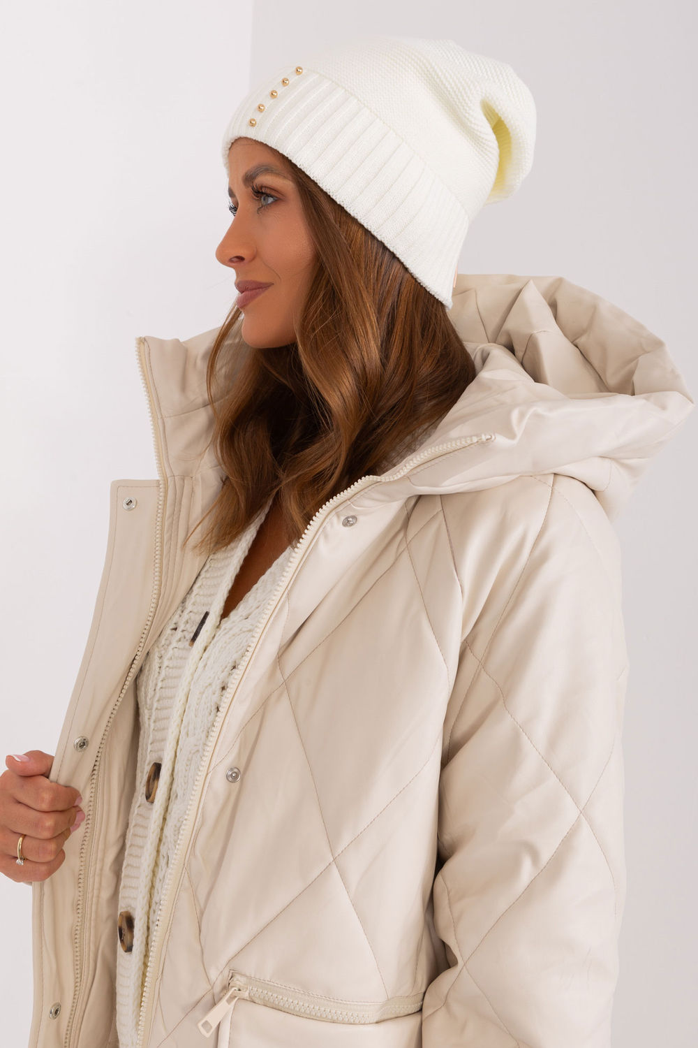 Rue Paris Ecru Beanie Hat - view 4