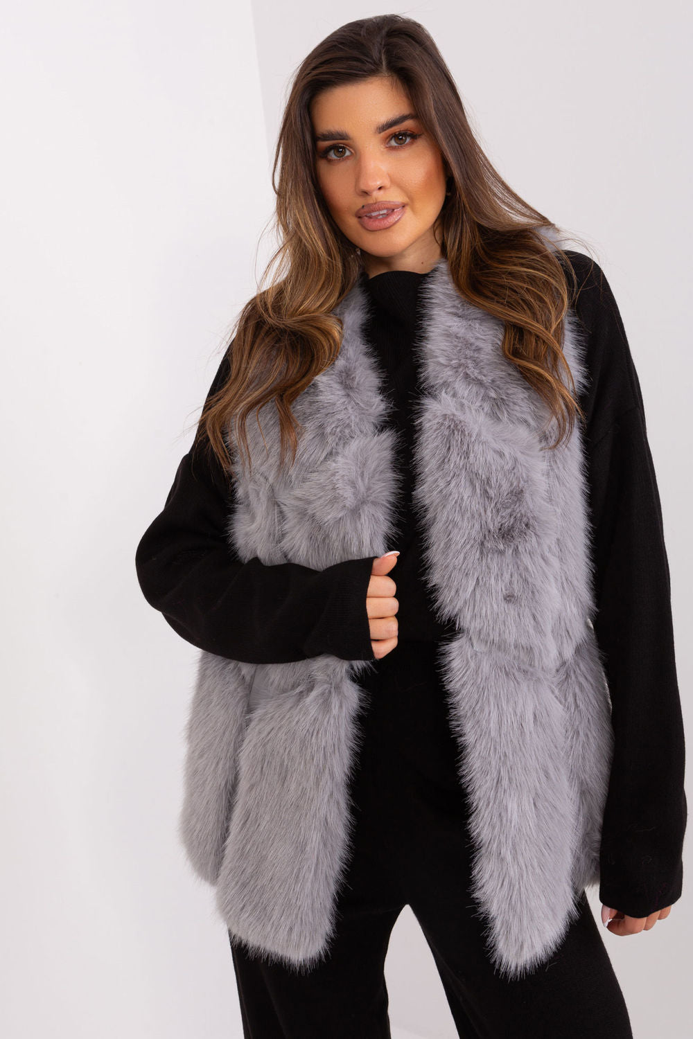 AT Grey Polyester Hooded Gilet