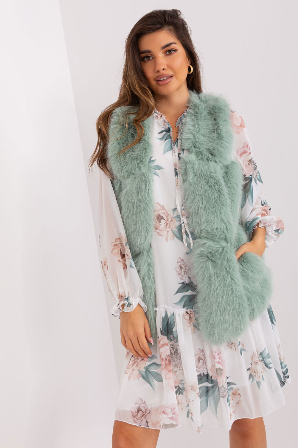 AT Pistachio Polyester Hooded Gilet