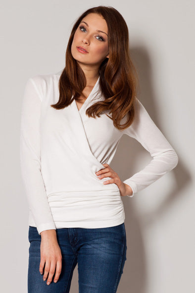 Figl Ecru Wrap V-Neck Jumper