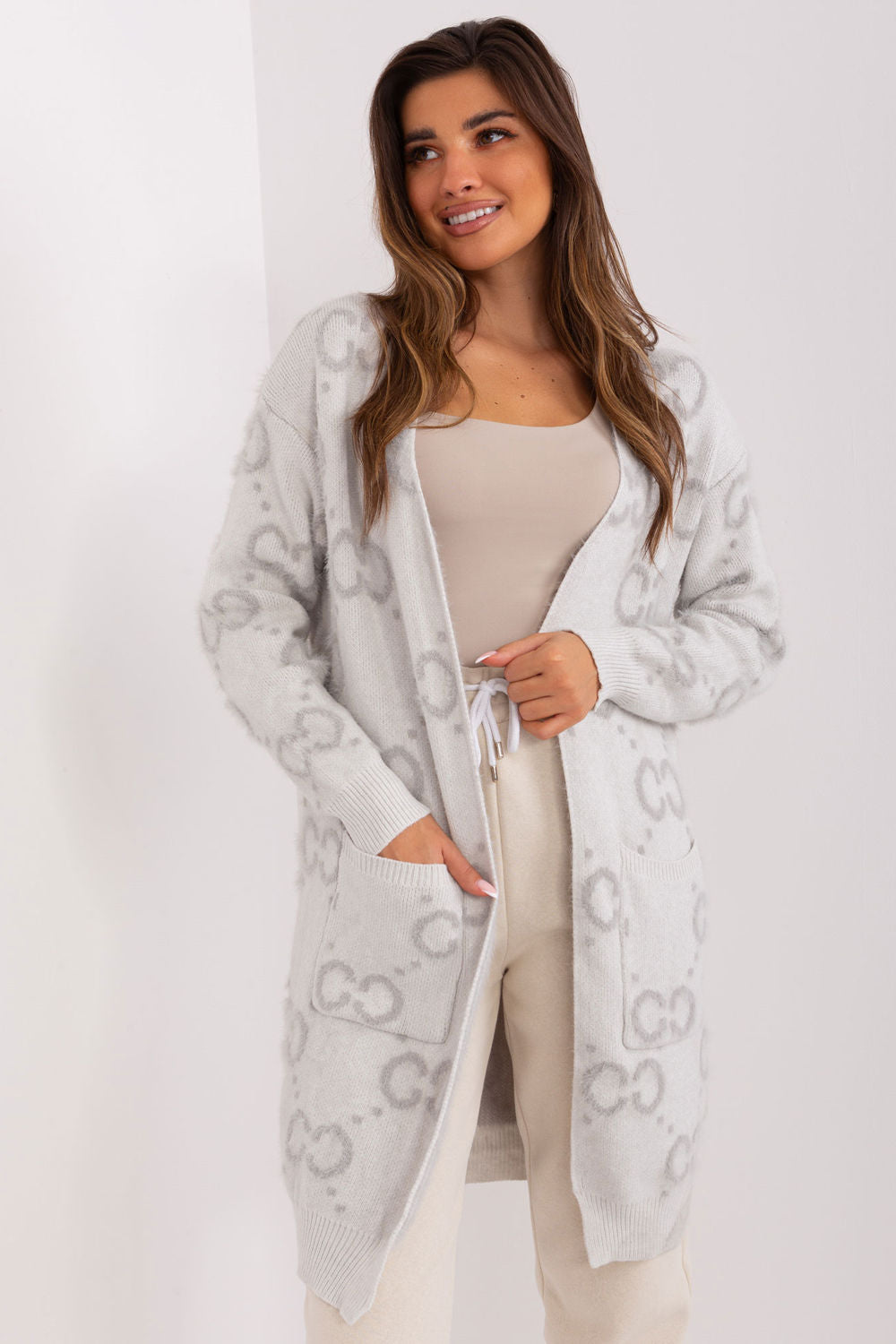 AT Light Grey Long Sleeve Cardigan